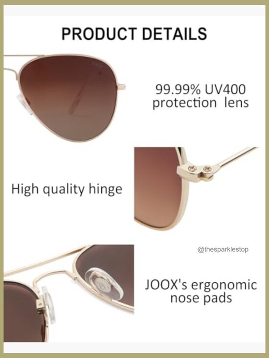 Polarized Aviator Sunglasses with UV400 Protection, Lightweight Metal Frame main image 4